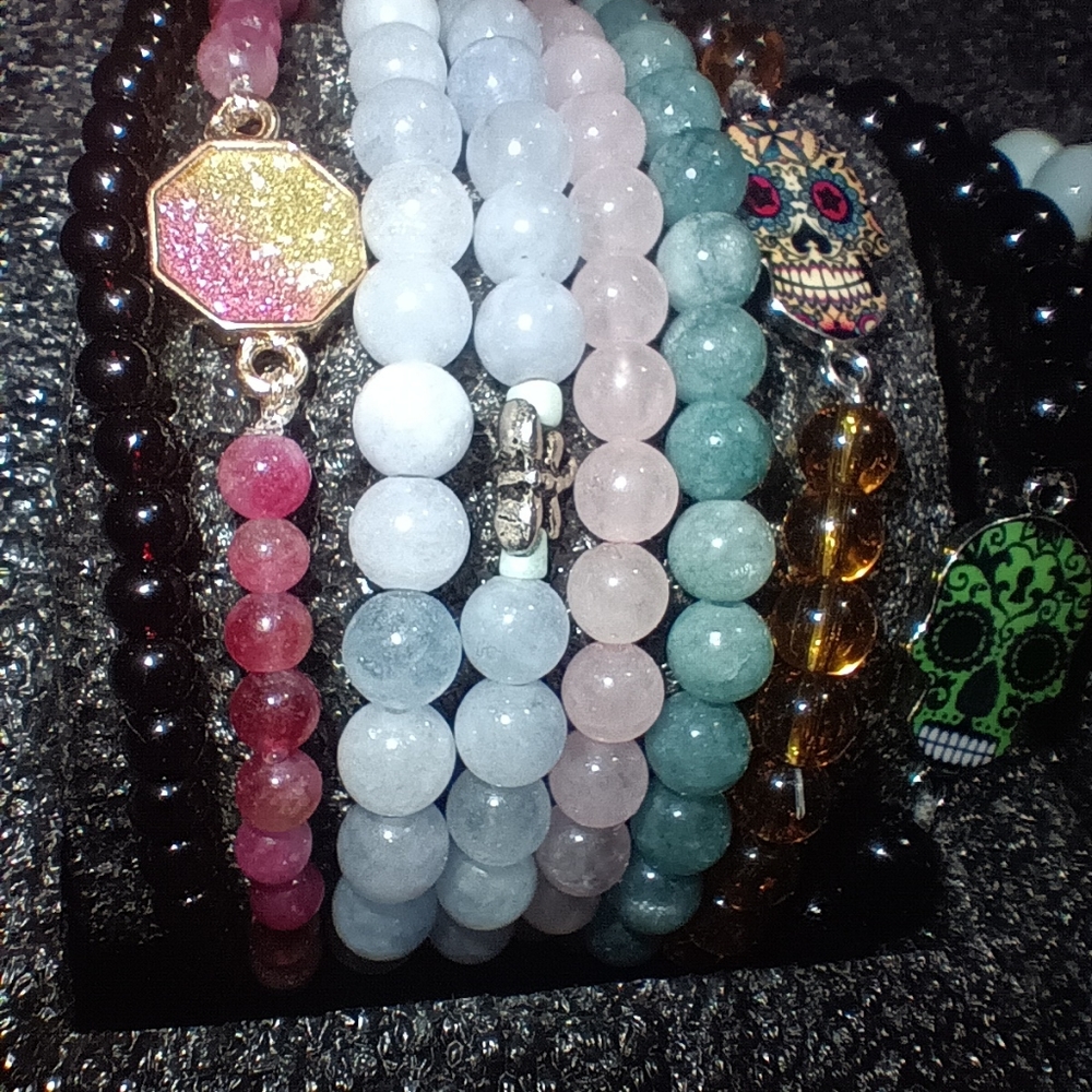 Made by me natural stone stretch bracelets